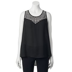 Juniors' My Michelle Geometric Embroidered Tank Top