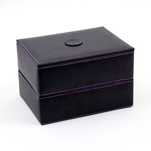 Bey-Berk Leather Stacked Jewelry Box Set