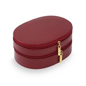 Bey-Berk Oval Leather Jewelry Case
