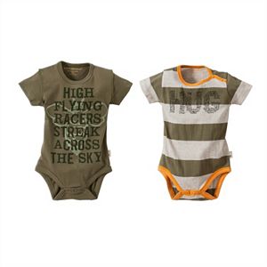 Baby Boy Burt's Bees Baby 2-pk. Organic Graphic Bodysuits