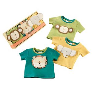 Baby Aspen 3-pk. Safari Animal Tiny Tee Gift Set - Baby Neutral