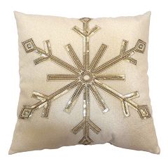 St. Nicholas Square® Sequin Snowflake Throw Pillow