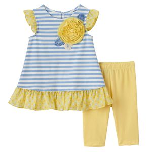 Baby Girl Marmellata Classics Striped Tunic & Capri Leggings Set
