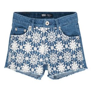 Girls 4-6x Levi's Floral Lace Stretch Denim Shorts