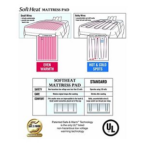 Soft Heat Dobby Stripe Warming Mattress Pad