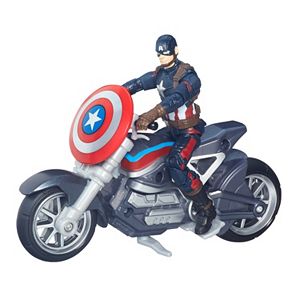 Captain America: Civil War Shielded Figure & Motorcycle Set.