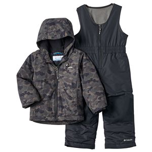 Toddler Boy Columbia OUTGROWN Camouflage Jacket & Reinforced Bib Snow Pants Set