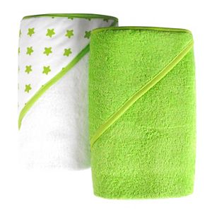 giggle Baby 2-pk. Print & Solid Hooded Towel