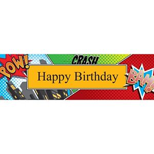 Superhero Comics Happy Birthday Banner