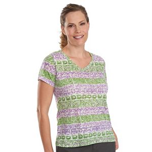 Women's Woolrich Endless Spaces Printed Burnout V-Neck Tee