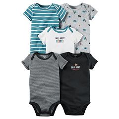 Baby Boy Carter's 5-pk. Embroidered & Striped Bodysuits