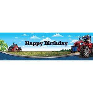 Farm Tractor Birthday Banner