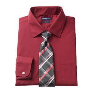 Men's Croft & Barrow® Slim-Fit Stretch-Collar Dress Shirt and Patterned Tie Boxed Set
