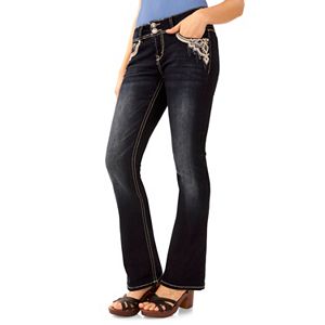 Juniors' Wallflower 2-Button Luscious Curvy Bootcut Jeans