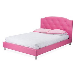 Baxton Studio Canterbury Queen Size Hot Pink Platform Bed