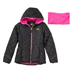 Girls 7-16 Pacific Trail Solid Puffer Jacket & Neck Warmer Set