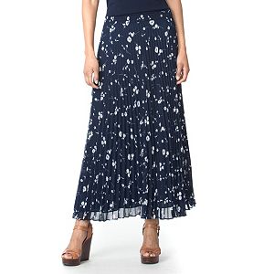 Petite Chaps Floral Pleated Skirt