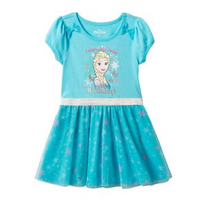 Disney's Frozen Elsa Toddler Girl Snowflake Mesh Skirt Dress