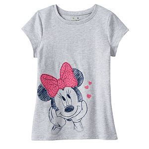 Disney's Minnie Mouse Girls 4-10 Scribble Drawings Applique Tee by Jumping Beans®