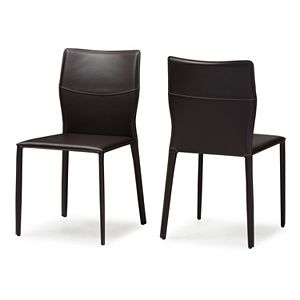 Baxton Studio Asper Leather Upholstered Dining Chair 2-piece Set