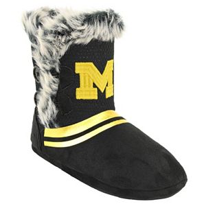 Women's Michigan Wolverines Mid-High Faux-Fur Boots
