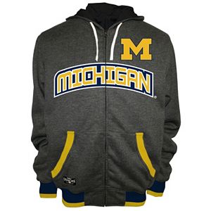 Men's Franchise Club Michigan Wolverines Power Play Reversible Hooded Jacket