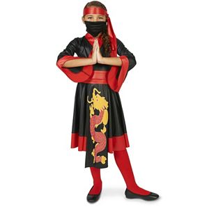 Kids Black & Red Ninja Girl Dress