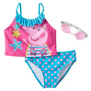 Girls 4-6x Peppa Pig 2-pc. Ruffle Tankini Swimsuit Set