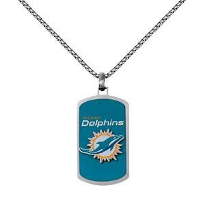 Men's Stainless Steel Miami Dolphins Dog Tag Necklace