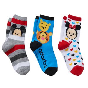 Disney's Tsum Tsum Mickey Mouse, Minnie Mouse & Winnie the Pooh Girls 4-6x 3-pk. Crew Socks Gift Box