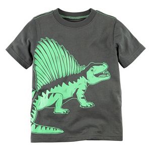 Toddler Boy Carter's Short Sleeve Gray & Green Dinosaur Graphic Tee