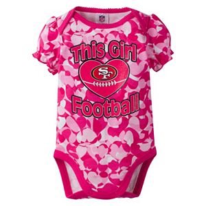 Baby Girl San Francisco 49ers Loves Football Camo Bodysuit
