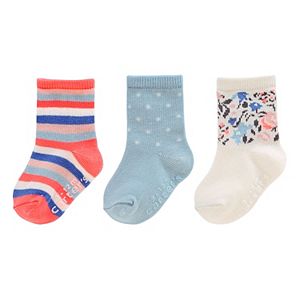 Baby / Toddler Girl Carter's 3-pk. Striped, Polka-Dot & Floral Crew Socks
