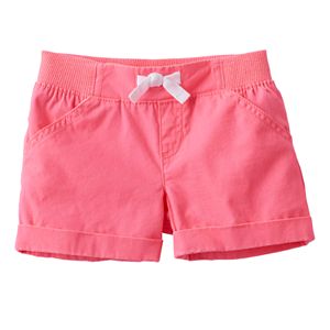 Baby Girl Jumping Beans® Solid Canvas Shorts