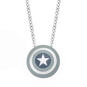 Marvel Men's Stainless Steel Captain America Shield Pendant