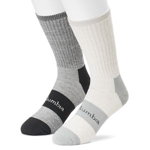 Men's Columbia 2-pack Crossover Wool-Blend Cushioned Crew Socks