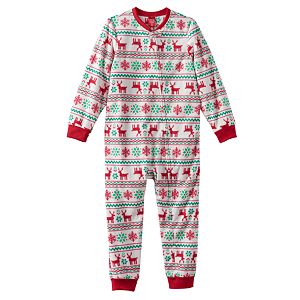 Jammies For Your Families Kids Reindeer One-Piece Pajamas