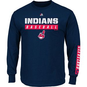 Men's Majestic Cleveland Indians Proven Pasttime Long-Sleeve Tee