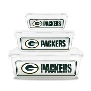 Green Bay Packers 3-Piece Glass Food Container Set