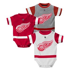 Baby Reebok Detroit Red Wings 3-Piece Jersey Bodysuit Set