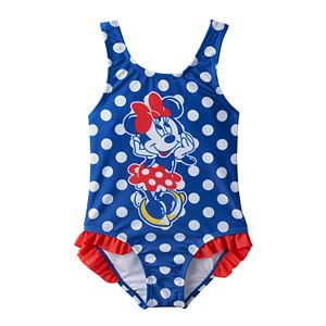 Disney's Minnie Mouse Toddler Girl Polka-Dot Ruffle One-Piece Swimsuit