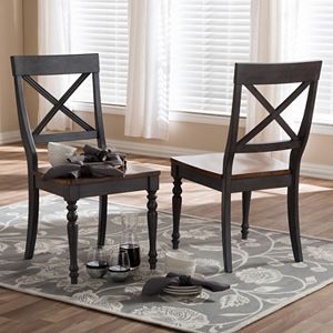 Baxton Studio Rosalind Country Cottage Dining Chair 2-piece Set