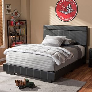 Baxton Studio Solo Faux Leather Full Platform Bed