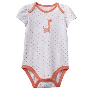 Baby Girl Jumping Beans® Embroidered Giraffe Polka-Dot Bodysuit