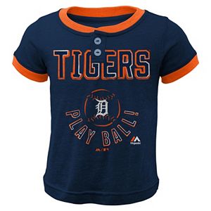 Boys 4-7 Majestic Detroit Tigers Play Ball Ringer Tee