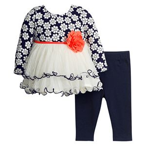 Baby Girl Youngland Tiered Floral Top & Leggings Set