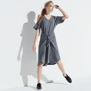 k/lab Cold-Shoulder Wrap Dress