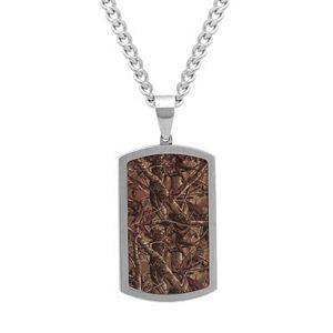 Men's Stainless Steel Camouflage Dog Tag Necklace