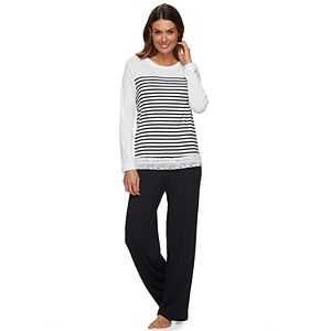 Women's Croft & Barrow® Pajamas: Lace Hem 2-Piece Pajama Set