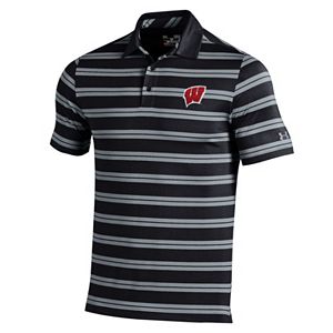 Men's Under Armour Wisconsin Badgers Striped Performance Polo